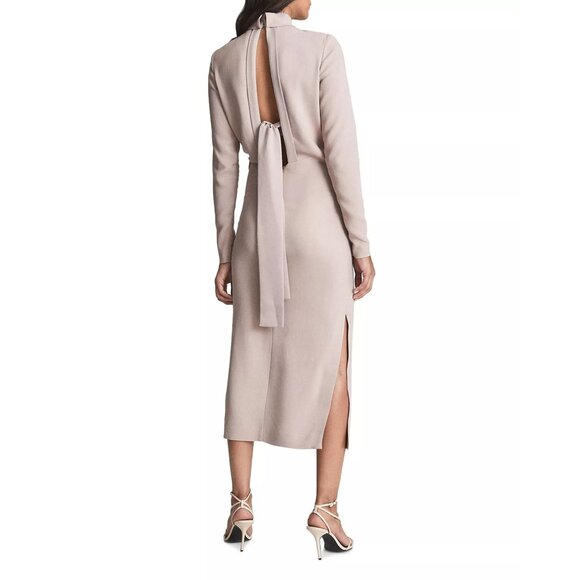 New! REISS Martha Cutout Tie Back Midi Sheath Dress Size 8 41306 - Picture 5 of 14